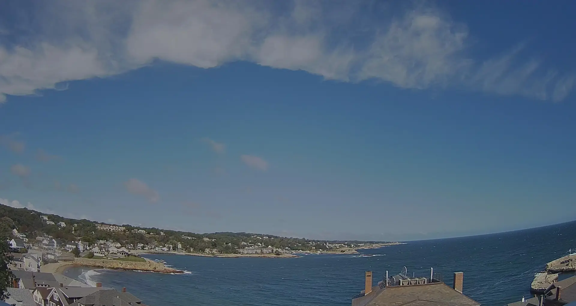 Front Beach and Sandy Bay in Rockport, seen from the Old Sloop church steeple